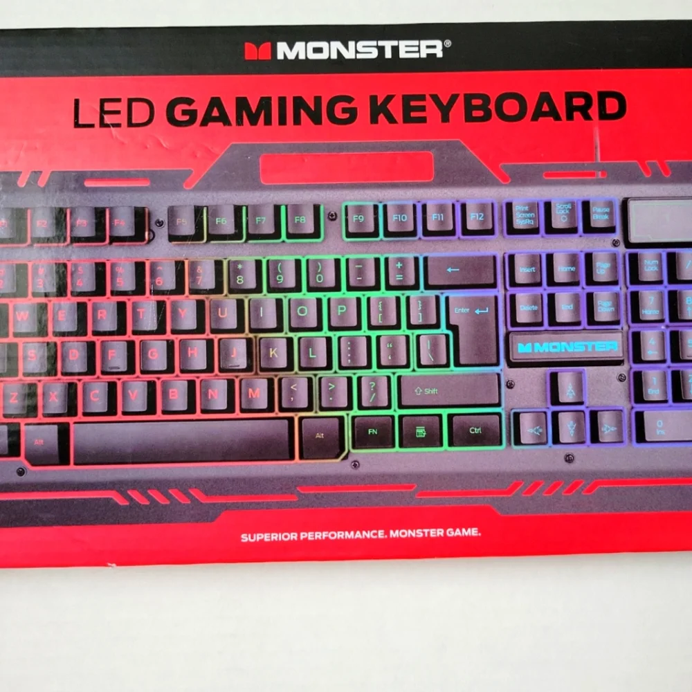 Monster LED GAMING Keyboard/ RGB Metal Keyboard New In Box